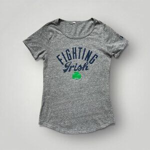Notre Dame Fighting Irish Shirt Womens Gray Football Under Armour Short Sleeve